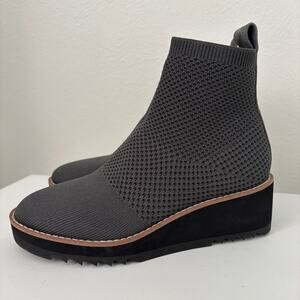 Eileen Fisher Women’s Gray London Recycled Mesh wedge ankle boots size 5.5
